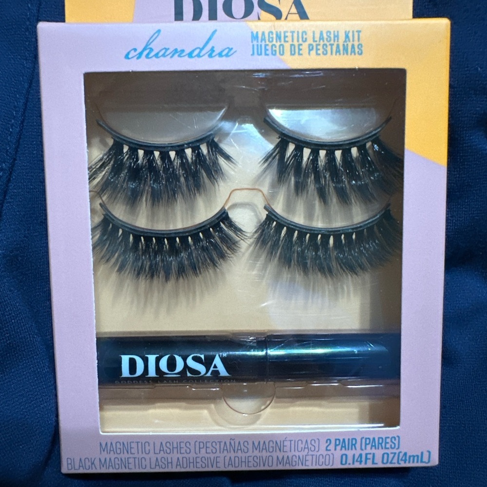 Diosa Black Dramatic Magnetic False Lashes Kit- NWT